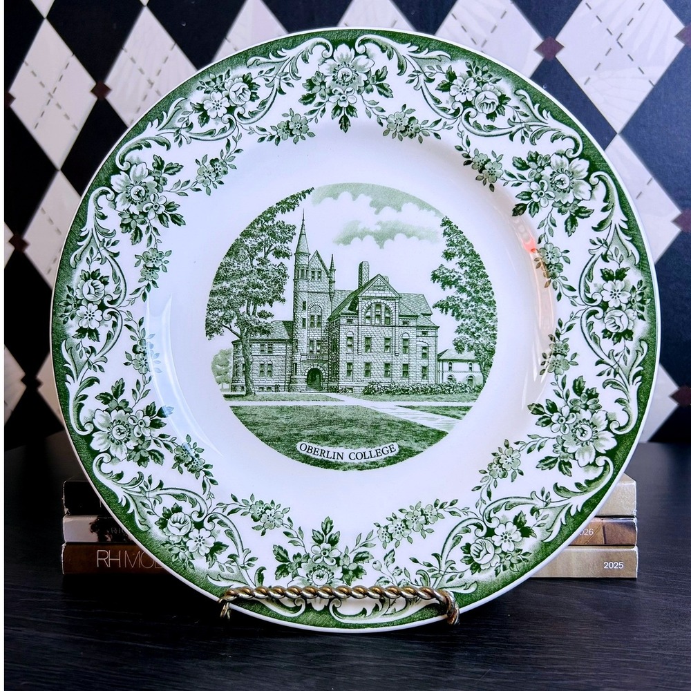 Wedgwood‎ Oberlin College Plate PETERS HALL Sesquicentennial Plate Green 1983